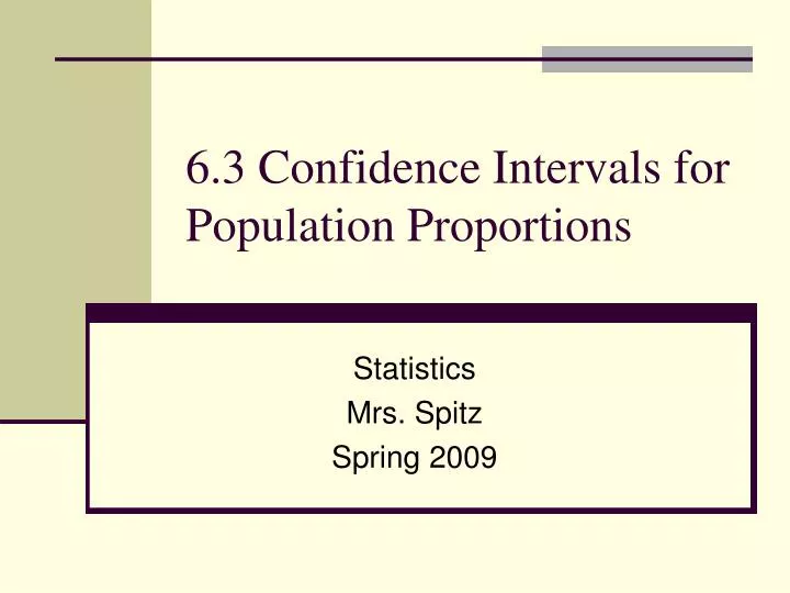 6 3 confidence intervals for population proportions