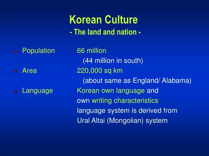 korean culture the land and nation