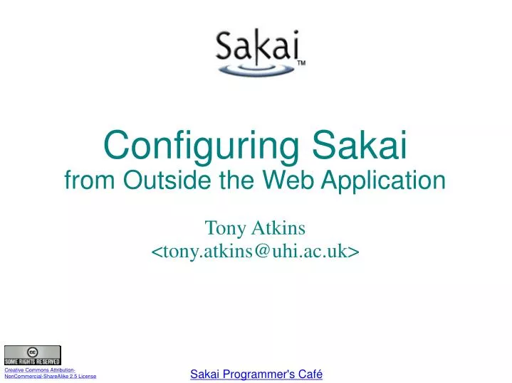 configuring sakai from outside the web application