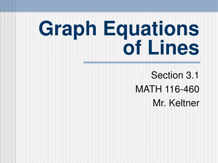 graph equations of lines