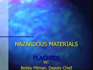 HAZARDOUS MATERIALS PLACARDS