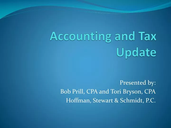 accounting and tax update