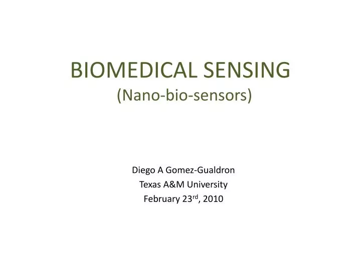 biomedical sensing nano bio sensors