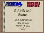 EIA HB-649 Status
