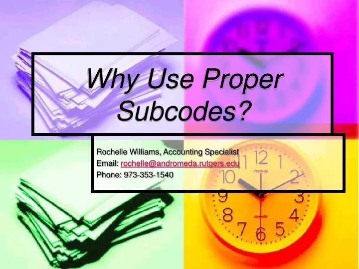 why use proper subcodes