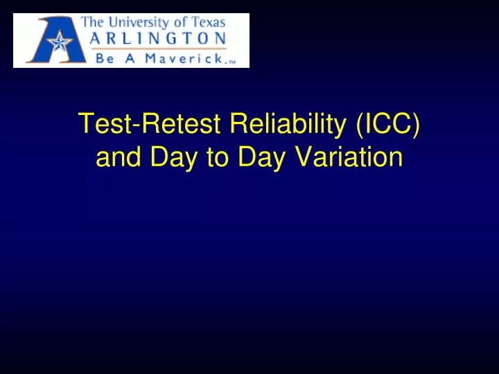 test retest reliability icc and day to day variation