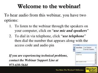 Welcome to the webinar!