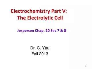 Electrochemistry Part V: The Electrolytic Cell
