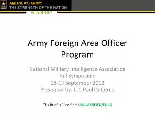 Army Foreign Area Officer Program