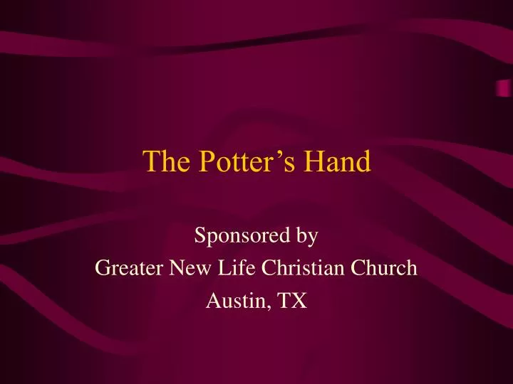 the potter s hand