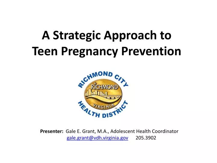 a strategic approach to teen pregnancy prevention