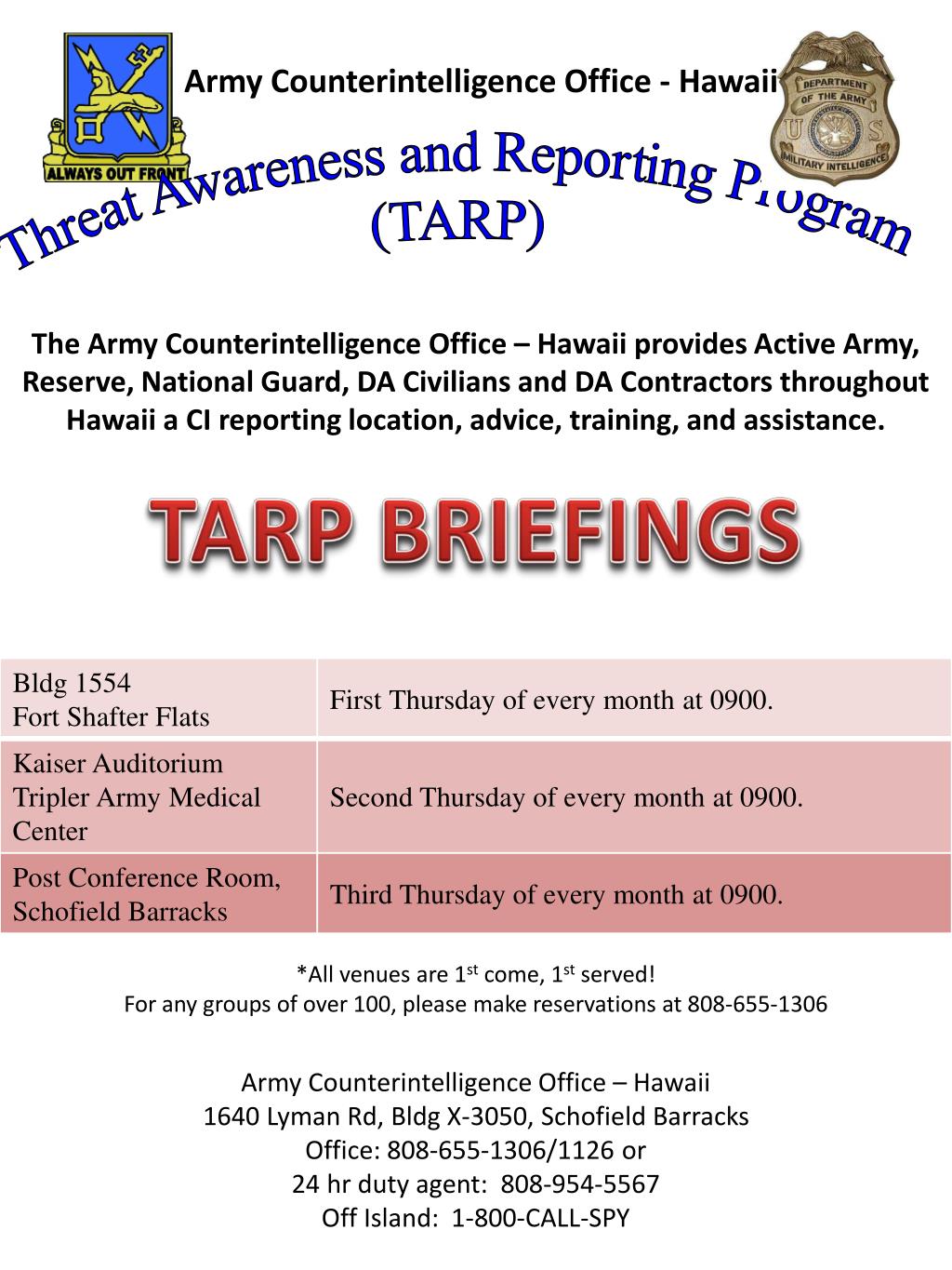 PPT - Threat Awareness and Reporting Program (TARP) PowerPoint ...
