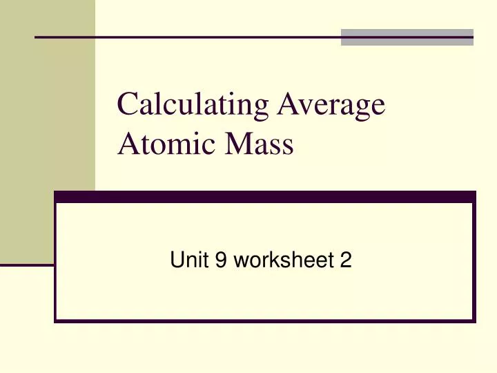 calculating average atomic mass