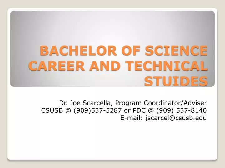 bachelor of science career and technical stuides