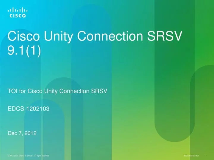 cisco unity connection srsv 9 1 1