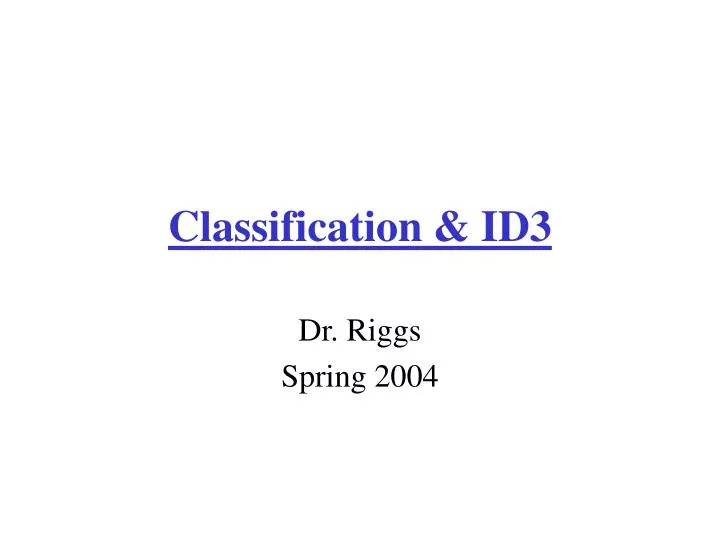 classification id3