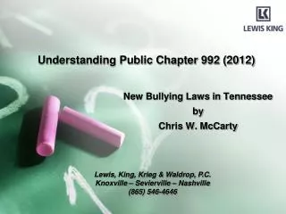 Understanding Public Chapter 992 (2012)