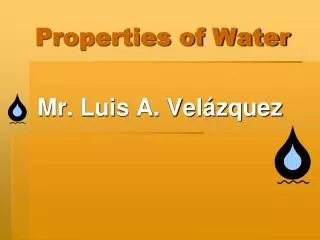 Properties of Water