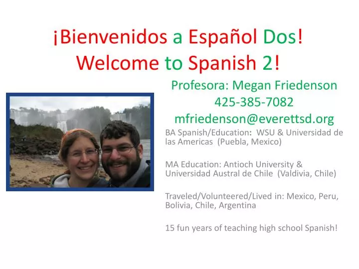 bienvenidos a espa ol dos welcome to spanish 2