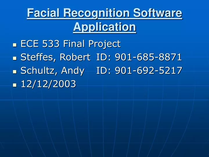 facial recognition software application
