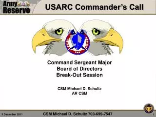 Command Sergeant Major Board of Directors Break-Out Session CSM Michael D. Schultz AR CSM