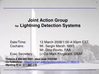 Joint Action Group for Lightning Detection Systems