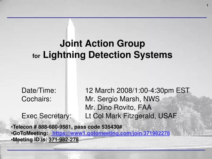 joint action group for lightning detection systems