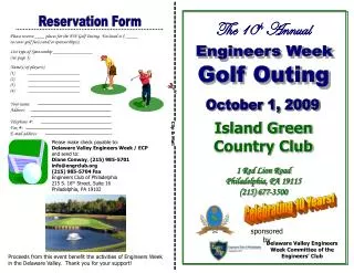 Please reserve ____ places for the EW Golf Outing. Enclosed is $ _____