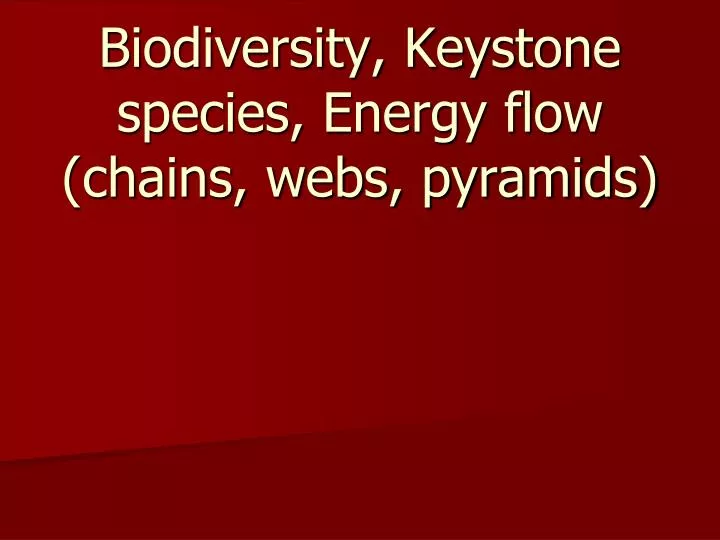 biodiversity keystone species energy flow chains webs pyramids
