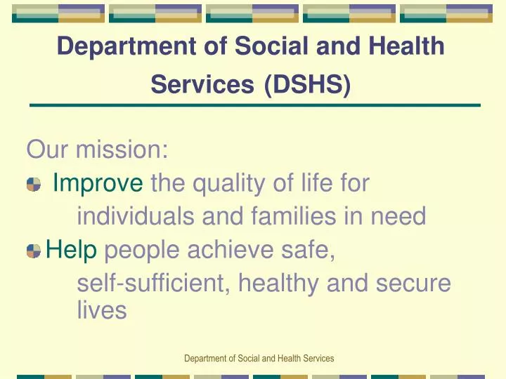 department of social and health services dshs