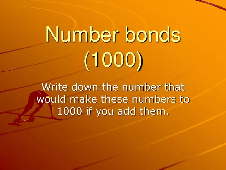 number bonds 1000