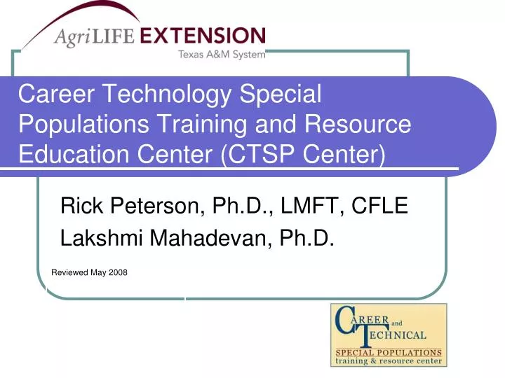 career technology special populations training and resource education center ctsp center