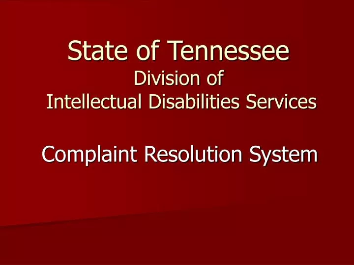 state of tennessee division of intellectual disabilities services