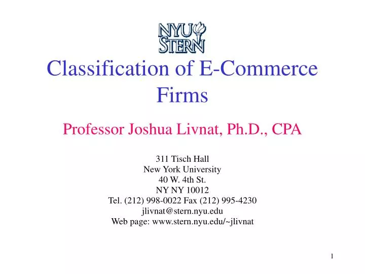 classification of e commerce firms