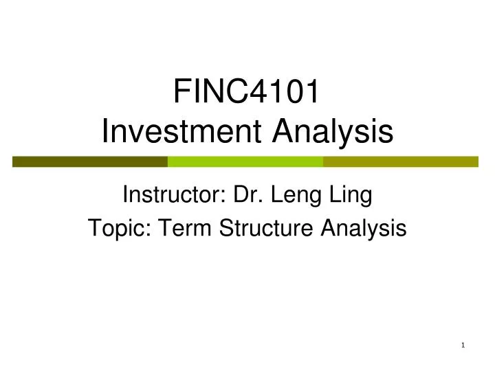 finc4101 investment analysis