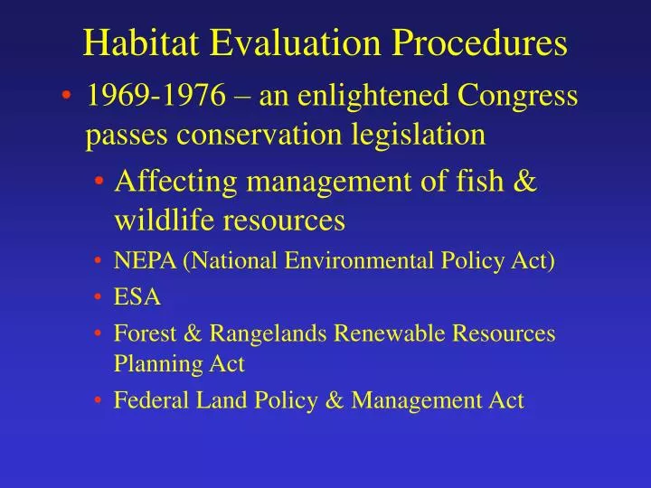 habitat evaluation procedures