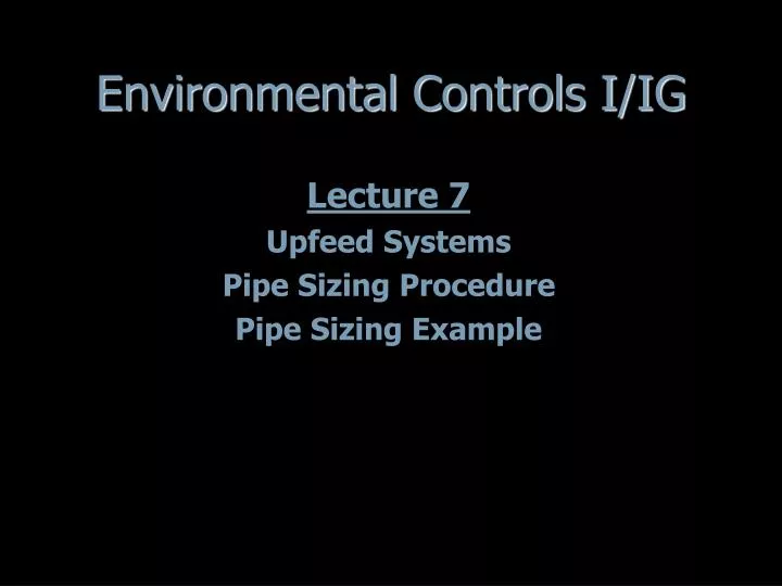 environmental controls i ig