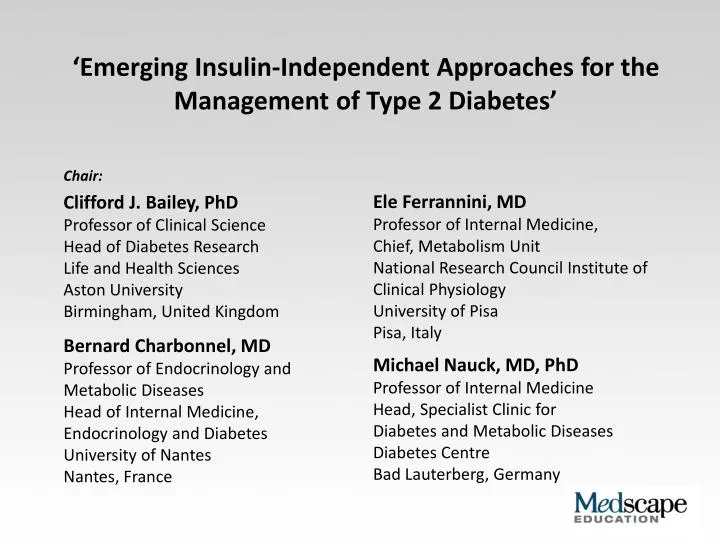 emerging insulin independent approaches for the management of type 2 diabetes