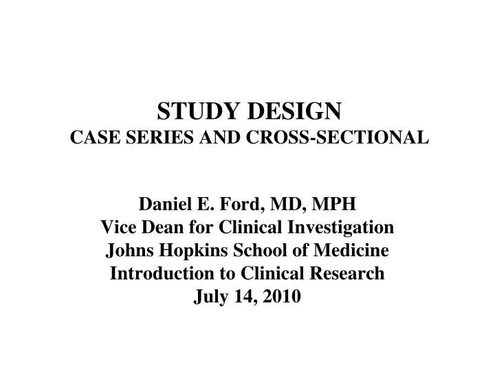 study design case series and cross sectional
