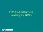 FDA Medical Devices: Auditing the GMPs - slide 1
