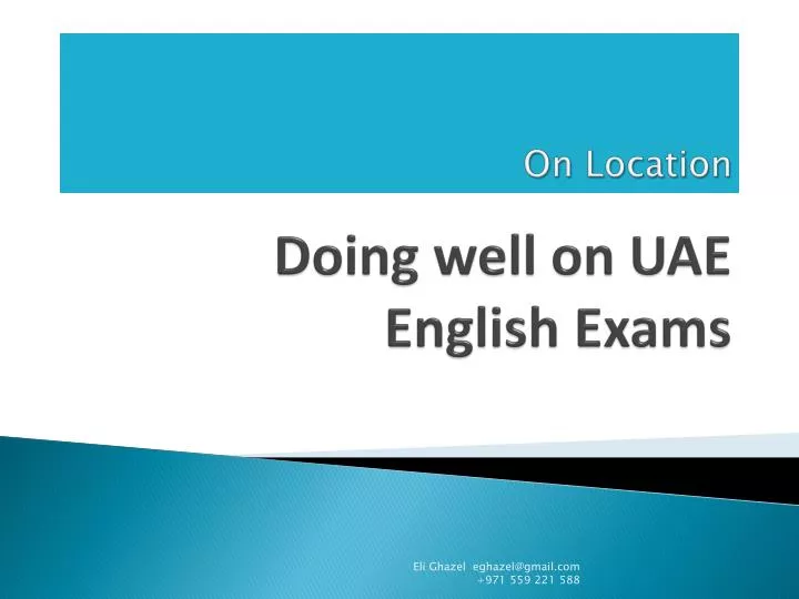 doing well on uae english exams