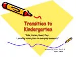 Transition to Kindergarten