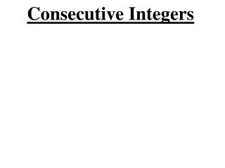 Consecutive Integers
