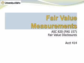 Fair Value Measurements