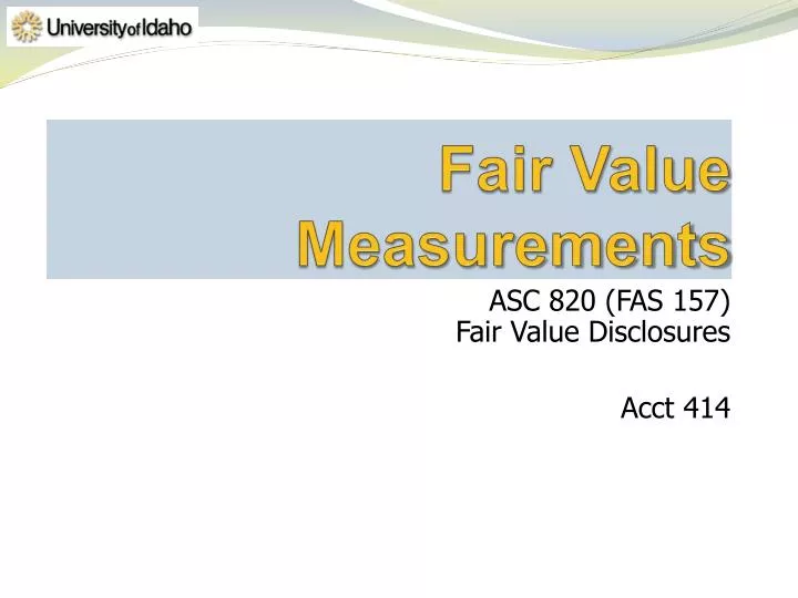 fair value measurements
