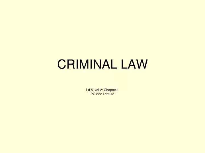 criminal law