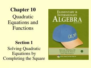 Chapter 10 Quadratic Equations and Functions