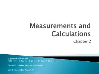 Measurements and Calculations