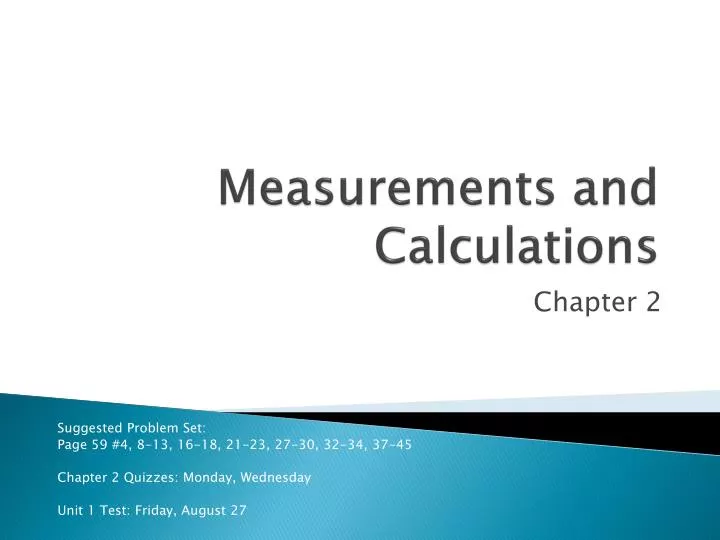 measurements and calculations