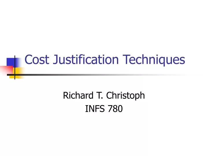 cost justification techniques